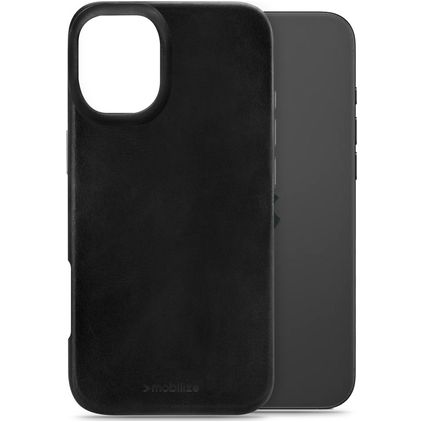 Mobilize Premium iPhone 16 Plus MagSafe Echtleder Backcover - Schwarz