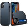 Mobigear Card iPhone 12 Mini Hülle Hardcase Backcover Stoßfest mit Kartenhalter - Blau