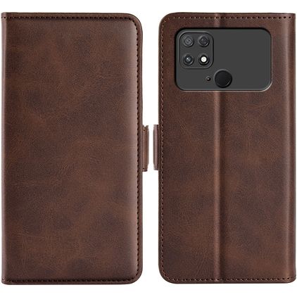 Mobigear Slim Magnet POCO C40 Hülle Klapphülle Geldbörse - Braun
