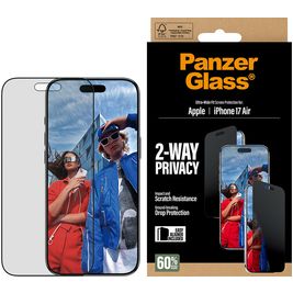 PanzerGlass Ultra-Wide Fit Privacy iPhone Air Gehärtetes Glas Displayschutz Privacy - Hüllenfreundlich - Schwarz