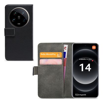 Mobilize Classic Gelly Wallet Xiaomi 14 Ultra Klapphülle Portemonnaie - Schwarz