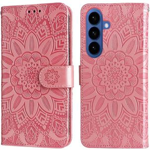 Mobigear Sunflower Samsung Galaxy S26 Plus Hülle Klapphülle Geldbörse - Roségold