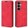 Mobigear Retro Slim Samsung Galaxy S26 Klapphülle Portemonnaie - Rot