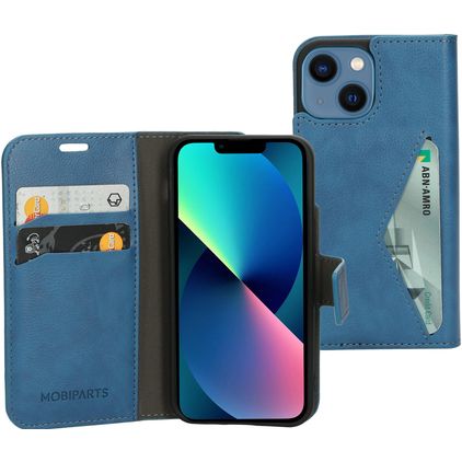 Mobiparts Classic Wallet iPhone 13 Mini Hülle Klapphülle Geldbörse - Steel Blue