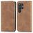 Mobigear Retro Slim Samsung Galaxy S25 Ultra Hülle Klapphülle Geldbörse - Braun
