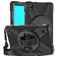 Mobigear SureGrip XGuard Samsung Galaxy Tab A7 Lite Hülle Kunststoff,Silikon Backcover + Schulterträger + Ständer - Schwarz