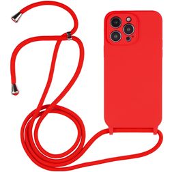 Mobigear Lanyard iPhone 15 Pro Silikon Handykette - Rot
