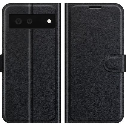 Mobigear Classic Google Pixel 6 Hülle Klapphülle Geldbörse - Schwarz