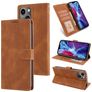 Mobigear Wallet iPhone 14 Hülle Klapphülle Geldbörse - Braun