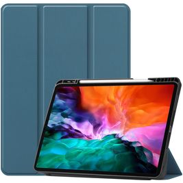 Mobigear Tri-Fold Gel iPad Pro 12.9 Zoll (2021) Hülle TPU,Kunstleder Klapphülle + Stifthalter - Grün