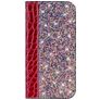 Mobigear Croco Glitter Motorola One Power Hülle Klapphülle Geldbörse - Rot