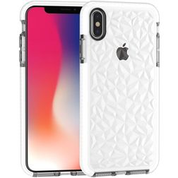 Mobigear Diamond iPhone XS Max Hülle Hardcase Backcover - Weiß / Transparent
