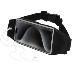 Mobiparts Comfort Fit Belt Handyhalterung Joggen iPhone 15 Pro Max Sporthülle Neopren Gürtel - Schwarz