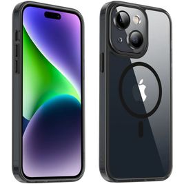 Valenta Trend iPhone 15 MagSafe Hülle Hardcase Backcover - Transparent / Schwarz