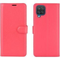 Mobigear Classic Samsung Galaxy A12 Hülle Klapphülle Geldbörse - Rot