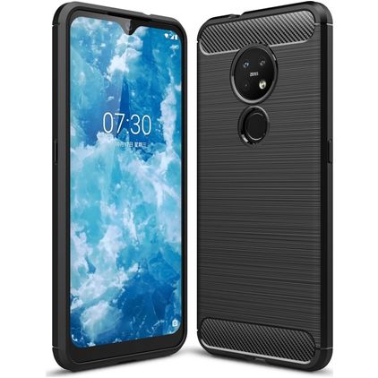 Mobigear Brushed Slim Nokia 6.2 Hülle Flexibles TPU Backcover - Schwarz