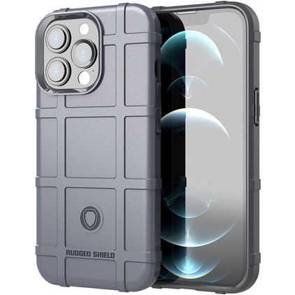 Mobigear Rugged Shield iPhone 13 Pro Max TPU (flexibel) Backcover Shockproof - Grau
