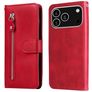 Mobigear Zipper iPhone 17 Pro Hülle Klapphülle Geldbörse - Rot