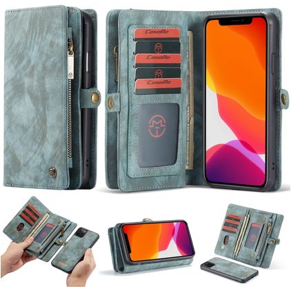 Caseme 008 iPhone 11 Pro Max Hülle Abnehmbare 2in1 Klapphülle Geldbörse - Blau
