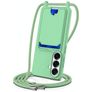 Mobigear Lanyard Card Samsung Galaxy S26 Silikon Handykette mit Kartenfach - Grün