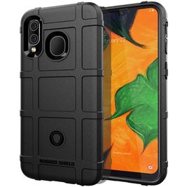 Mobigear Rugged Shield Samsung Galaxy A40 Hülle Flexibles TPU Backcover Stoßfest - Schwarz