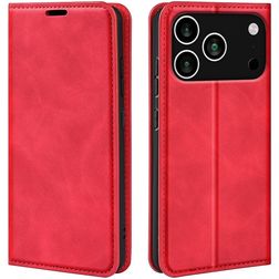 Mobigear Retro Slim iPhone 17 Pro Max Hülle Klapphülle Geldbörse - Rot