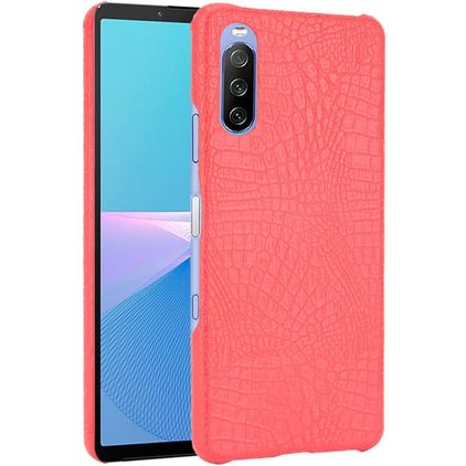 Mobigear Croco Sony Xperia 10 III Hülle Hardcase Backcover - Rot