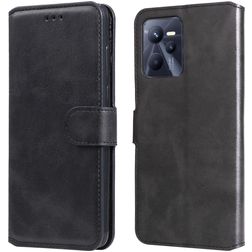 Mobigear Wallet Realme C35 Hülle Klapphülle Geldbörse - Schwarz