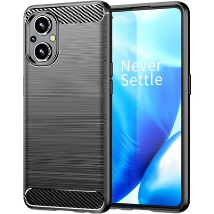 Mobigear Brushed Slim OPPO Reno 7 Lite Hülle Flexibles TPU Backcover - Schwarz