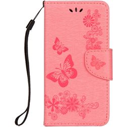 Mobigear Butterfly iPhone X Klapphülle Portemonnaie - Pink