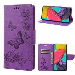 Mobigear Butterfly Samsung Galaxy M53 Klapphülle Portemonnaie - Lila