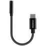 Mobilize Strong Nylon USB-C auf AUX 3 / 5 mm Kabel 0,15 m - Schwarz