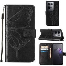 Mobigear Butterfly OPPO Reno 8 Pro 5G Hülle Klapphülle Geldbörse - Schwarz