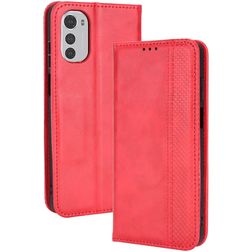 Mobigear Sensation Motorola Moto E32 Hülle Klapphülle Geldbörse - Rot