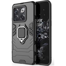 Mobigear Armor Ring OnePlus 10T Hülle Hardcase Backcover Stoßfest mit Ringhalter - Schwarz