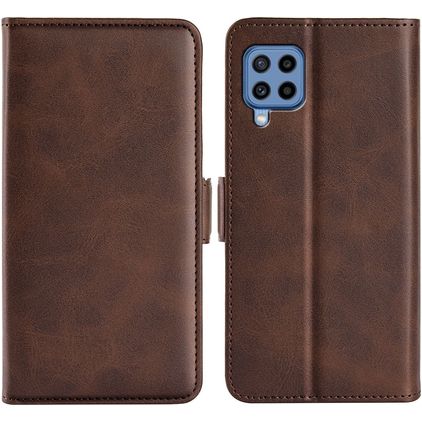Mobigear Slim Magnet Samsung Galaxy M22 Hülle Klapphülle Geldbörse - Braun