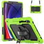Mobigear SureGrip Xtreme Samsung Galaxy Tab S9 FE Plus Hülle Kunststoff,Silikon Backcover + Stifthalter + Schulterträger + Ständer - Grün