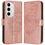 Mobigear Butterfly Samsung Galaxy S24 FE Hülle Klapphülle Geldbörse - Roségold