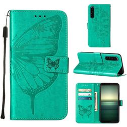 Mobigear Butterfly Sony Xperia 1 IV Klapphülle Portemonnaie - Grün