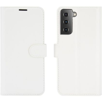 Mobigear Classic Samsung Galaxy S21 Klapphülle Portemonnaie - Weiß