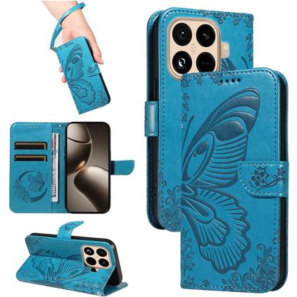 Mobigear Butterfly Xiaomi 15T Pro Hülle Klapphülle Geldbörse - Blau