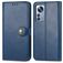 Mobigear Snap Button Xiaomi 12 Pro Hülle Klapphülle Geldbörse - Blau