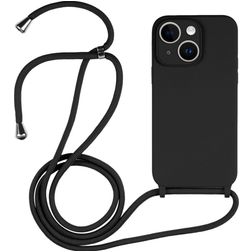 Mobigear Lanyard iPhone 14 Plus Silikon Handykette - Schwarz