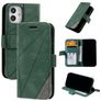 Mobigear Rhombus iPhone 12 Mini Hülle Klapphülle Geldbörse - Grün
