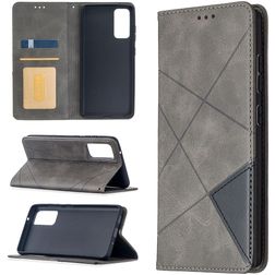 Mobigear Rhombus Slim Samsung Galaxy S20 FE Hülle Klapphülle - Grau