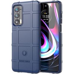 Mobigear Rugged Shield Motorola Edge (2021) Hülle Flexibles TPU Backcover Stoßfest - Blau