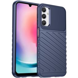 Mobigear Groove Samsung Galaxy A24 Hülle Flexibles TPU Backcover - Blau