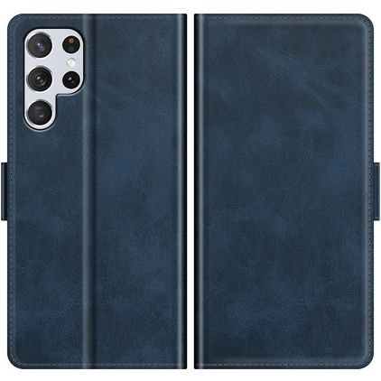 Mobigear Slim Magnet Samsung Galaxy S22 Ultra Hülle Klapphülle Geldbörse - Blau