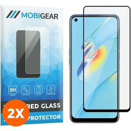 Mobigear Premium OPPO A54 5G Panzerglas Gehärtetes Glas Displayschutz - Hüllenfreundlich - Schwarz (2er Pack)