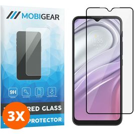 Mobigear Premium Motorola Moto G30 Panzerglas Gehärtetes Glas Displayschutz - Hüllenfreundlich - Schwarz (3er Pack)